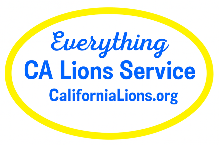oval logo that reads: Everything CA Lions Service CaliforniaLions.org