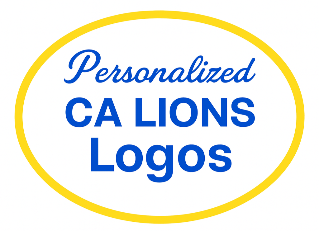 oval logo that reads: Personalized CA Lions Logos