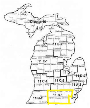 Map of Michigan showing District 11-B1