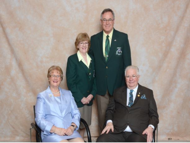 2013-14 District Governor Stuart with Lions Lady Carol, International President Barry Palmer and  Lion Anne.